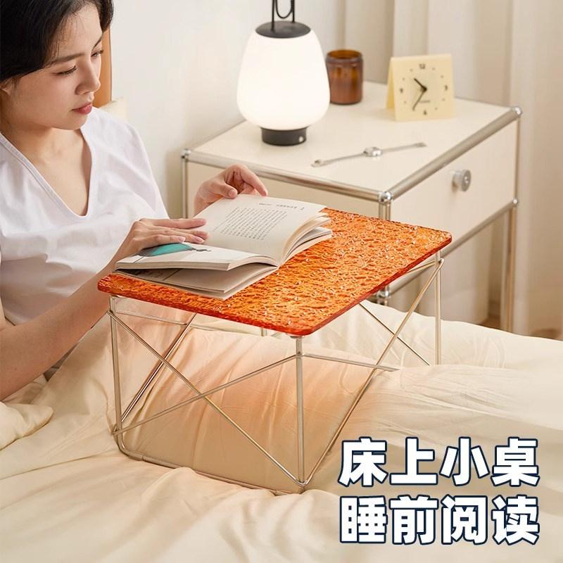 Acrylic Side Table Low Table Plywood Rectangle Top Stainless Steel Frame Small Home Decoration Wire Base Small Table