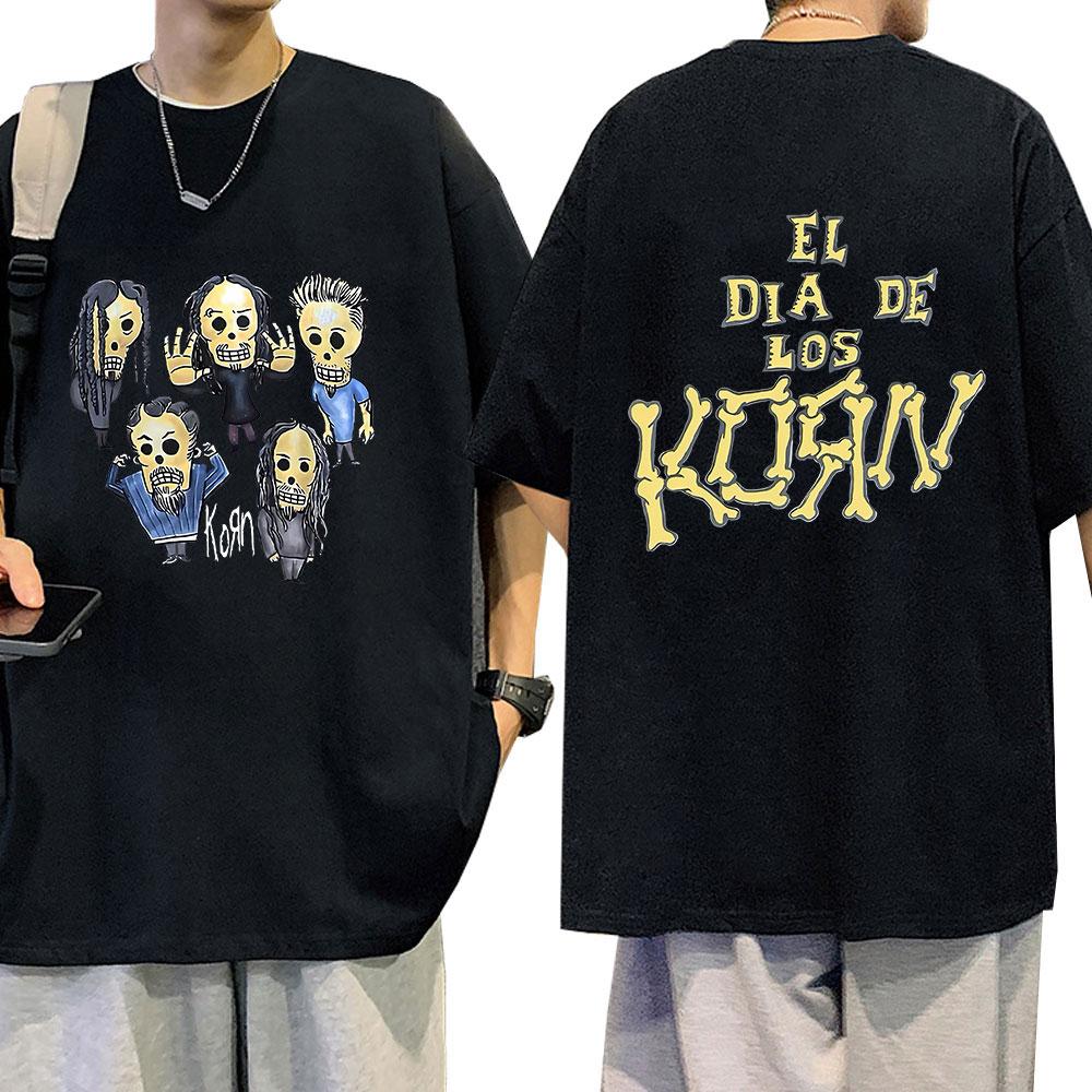Korn Music Concert Rock Band WORLD TOUR T Shirt Vintage Metal Gothic Oversized T-shirt Streetwear Short Sleeve T Shirts
