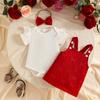 Summer Baby Girl Ribbed Bodysuit & Bow Knot Dress Set