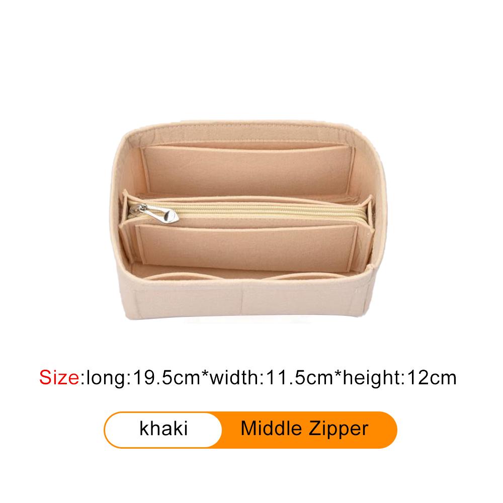 

Purse Organizer Insert Felt Cloth Insert Bag Makeup Handbag Travel Inner Purse Cosmetic Toiletry Bags Fits For FK Bucket Bag 1 piece