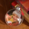 Clear Plastic Christmas Ball - 8cm/10cm Photo Ornament with Silver Cap