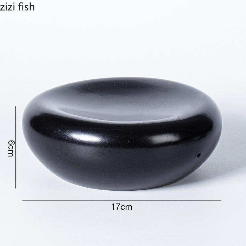 Assiette à collation en céramique unie noire et blanche, assiette à dessert, assiette à sushi, assiette de présentation pour cuisine moléculaire, vaisselle créative de restaurant