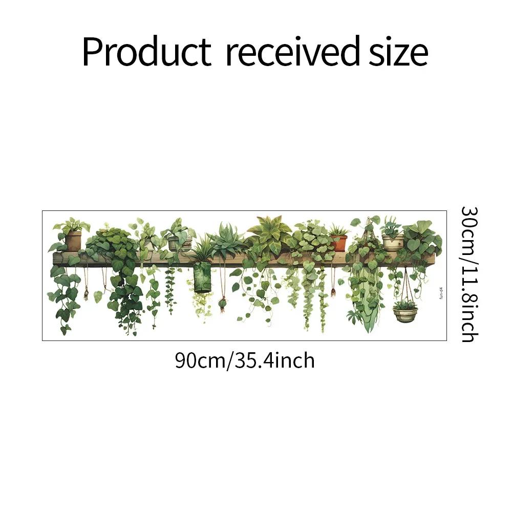 

Зеленые листья укропа, подвесная корзина, наклейки на стену, украшение для спальни, гостиной, зеленые растения, декор, наклейки на стены во дворе 30 x90CM