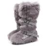 Faux Fur Snow Boot for Women Winter Warm Fluffy Long Furry Long Boots Women's Outdoor Fuzzy Knee-High Boots Plush Warm Snow Shoes for Outdoor Indoor