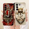 For VivoV27e V2237 Phone Case For Vivo V27e Cover Luxury A-Z Letters Cool Crown 2D Painted Silicone Casing