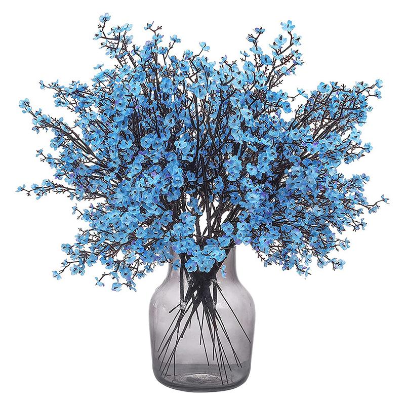 10PCS Artificial Plants Long Baby's Breath Christmas Decor Vase for Home Wedding Bridal Festival DIY Party Fake Plastic Flowers