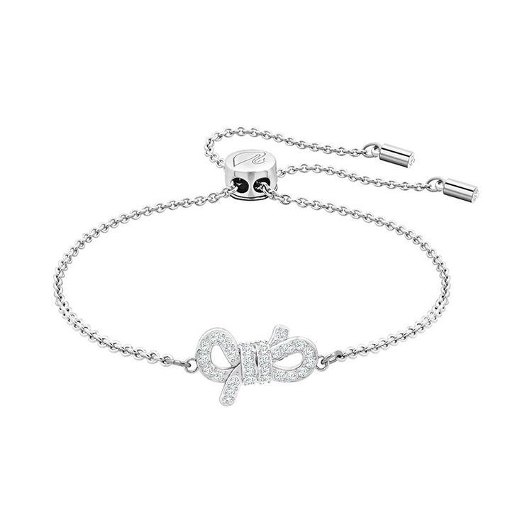 

Swarovski Lifelong Bow Series Bowknot Rhodium-Plated Bracelet Women bracelets Platinum-Plated 5469983 Box (Random Color),24cm