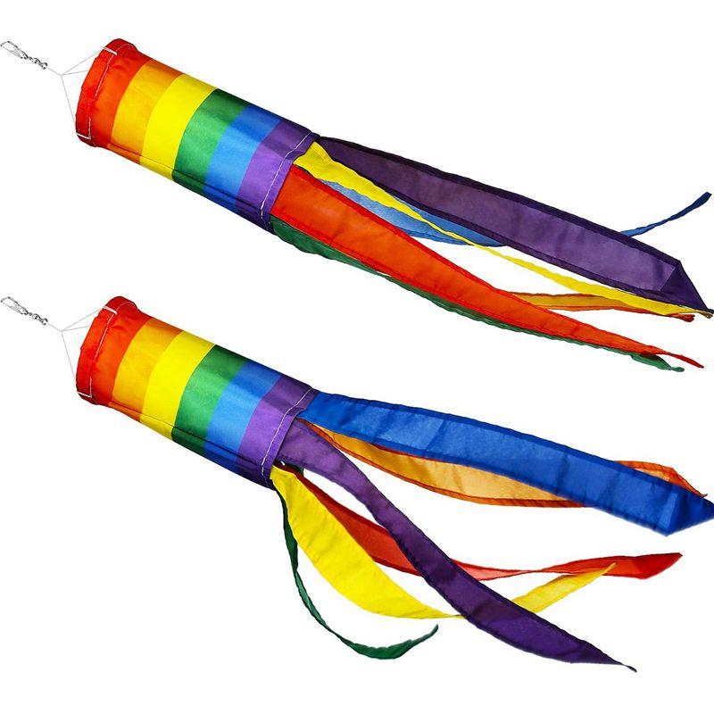 A84X-6 Pieces Windsock Colorful Hanging Decoration Windsock For Outdoor Hanging