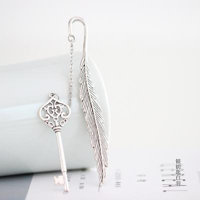 Marcador de Metal Retro con Forma de Pluma Para Papelería de Estudiantes y Regalos de Graduación