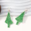 Halloween Creative New Green Hand-woven Christmas Tree Ear Hook Niche Simple and Versatile Model