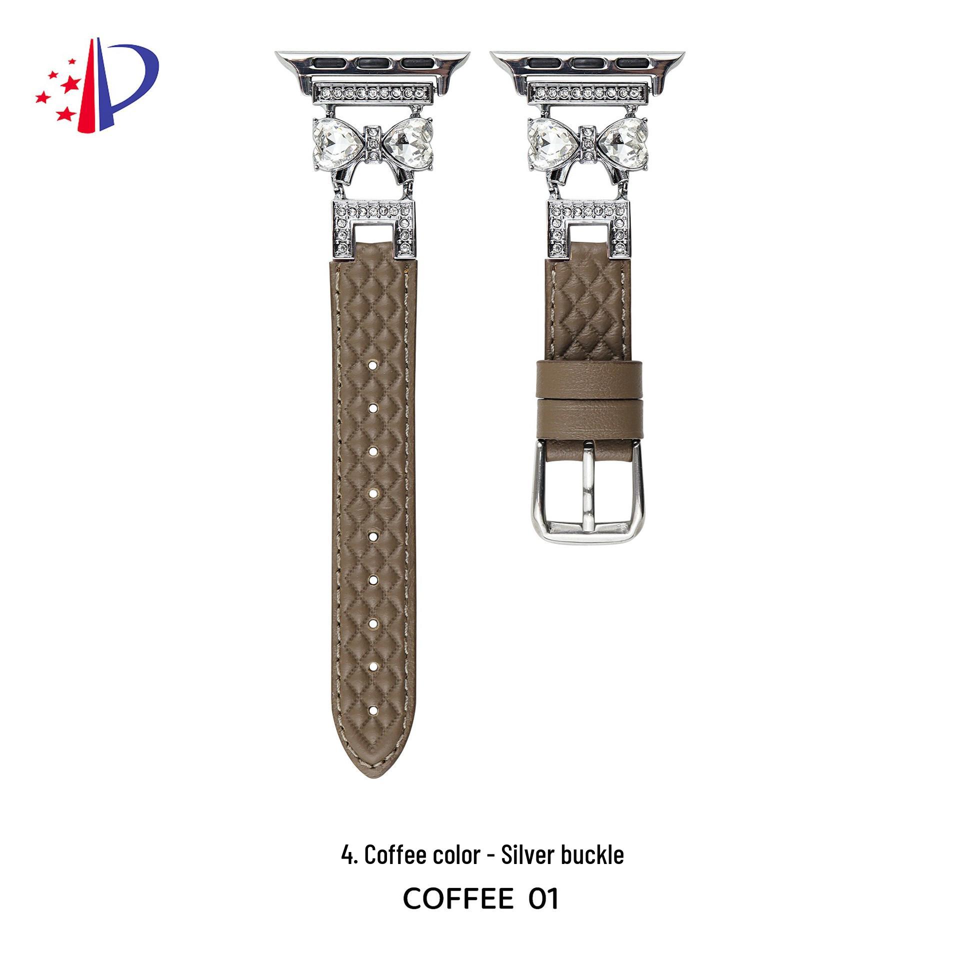 

Diamond Plaid Leather Watch Band for Apple Watch Series 5-9 & SE 38/40/41mm