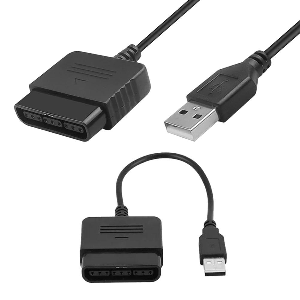 1pc Black 15cm USB Adapter Cable For PS2 Controller To PS3 or PC
