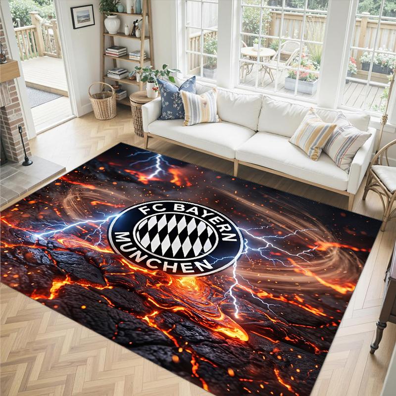 Bayern München Design Kristall Sammet Matta Mysig Icke?Halkskyddad tryckt matta för sovrum, vardagsrum, entré
