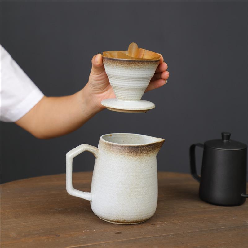 Ceramic Hand Brewed Coffee Pot Set V60 Coffee Filter, Ceramic Filter Cup Coffee Pot Hot Sale Sharing Pot