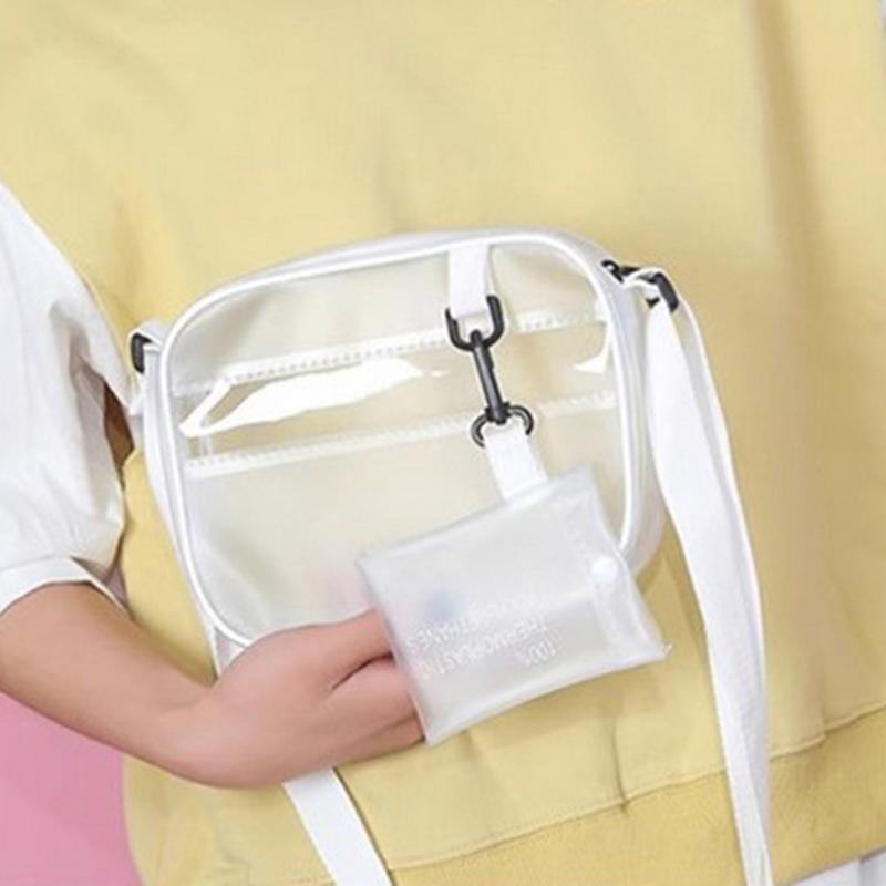 Casual Pvc Transparent Clear Women Mini Crossbody Bags Shoulder Bag Handbag Jelly Small Phone Bags With Card Holder