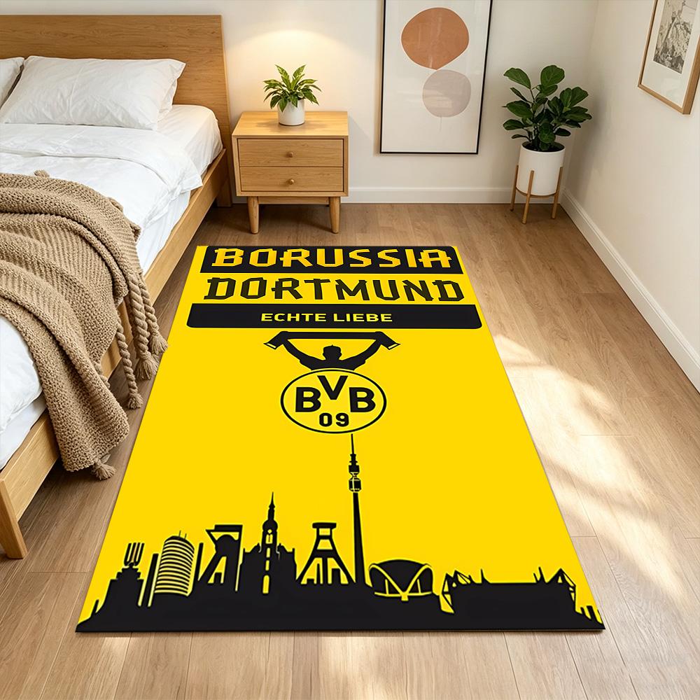 Borussia Dortmund Passion Anti-slip Rug Soft Plush Non-slip Bottom Pet-friendly Living Room Retro American Style Birthday Gift for Family
