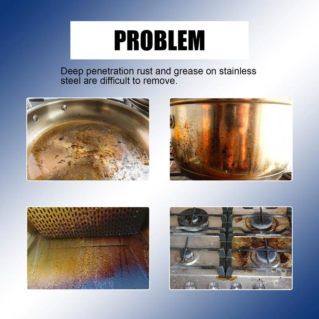 Stainless Steel Cleaning Cream Kitchenware Stain Dirt Cleaner Washing Pot Bottom Scale Pan Rust Removing Cookware Cleaning Paste