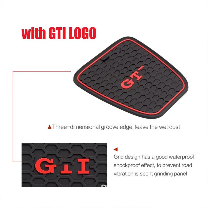 For Golf 7/7.5 Polo GTI 2011-2017 Dust Mats Water Coaster Non-slip Mats Door Slot Gasket Storage Slot Mat Car Accessories