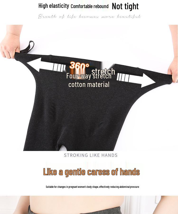 Maternity Fleece Leggings: Cotton Stripe, Supportive Tights for Spring/Autumn