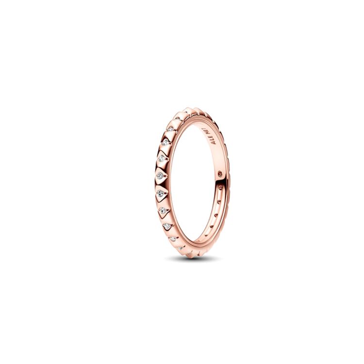 Pandora Cone Stud Alloy Ring Women rings Rose-Gold 182800C01 52