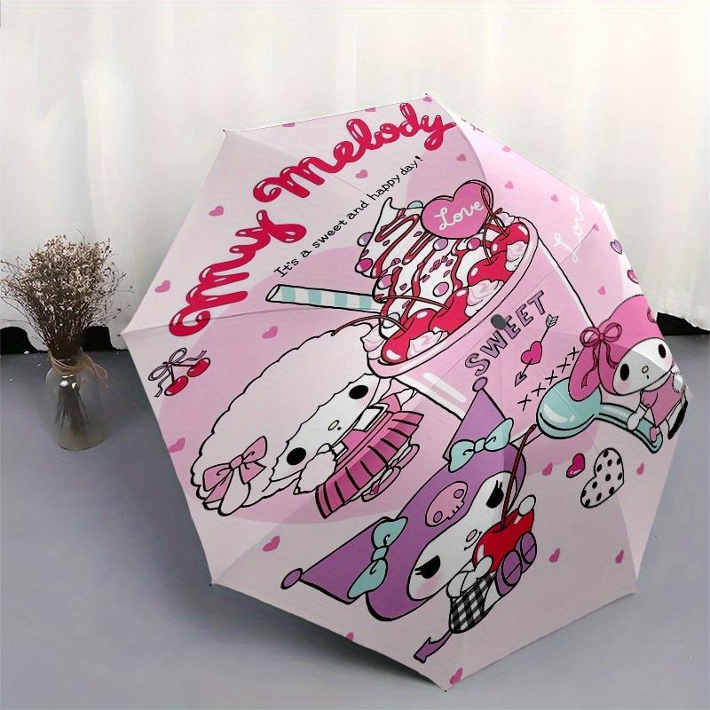 My Melody,Sweet Day Automatic Umbrella-Foldable, Durable 8-Bone Design, Compact and Stylish, Great for Camping, Halloween, Christmas, Mother