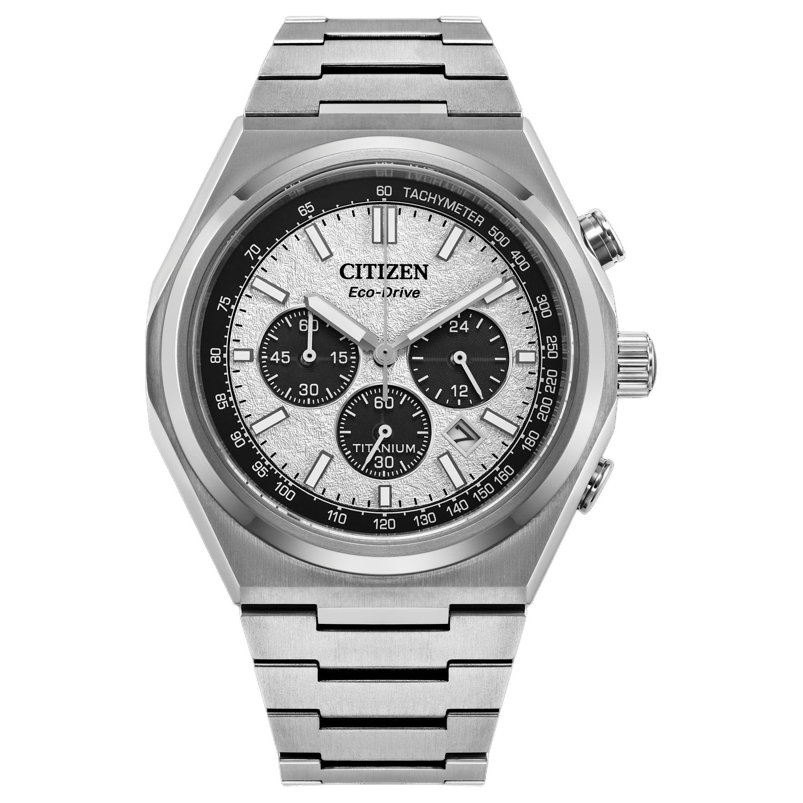 

CITIZEN 100m Water Resistant Light Powered Quartz Movement Super Titanium Strap Watch 42.5mm CA4610-85A White Dial