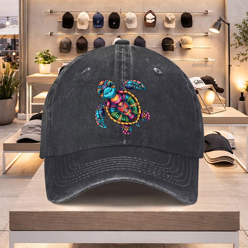 Colorful Sea Turtle Baseball Cap Unisex Cotton Casual Adjustable Snapback Hat Summer Beach Cap