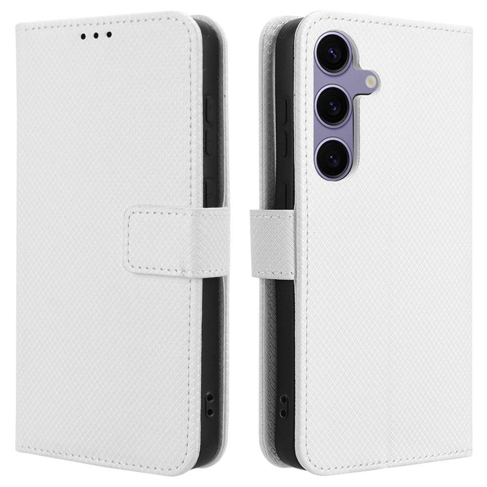 For Samsung Galaxy S24 FE Case PU Leather Diamond Texture Wallet Phone Cover A
