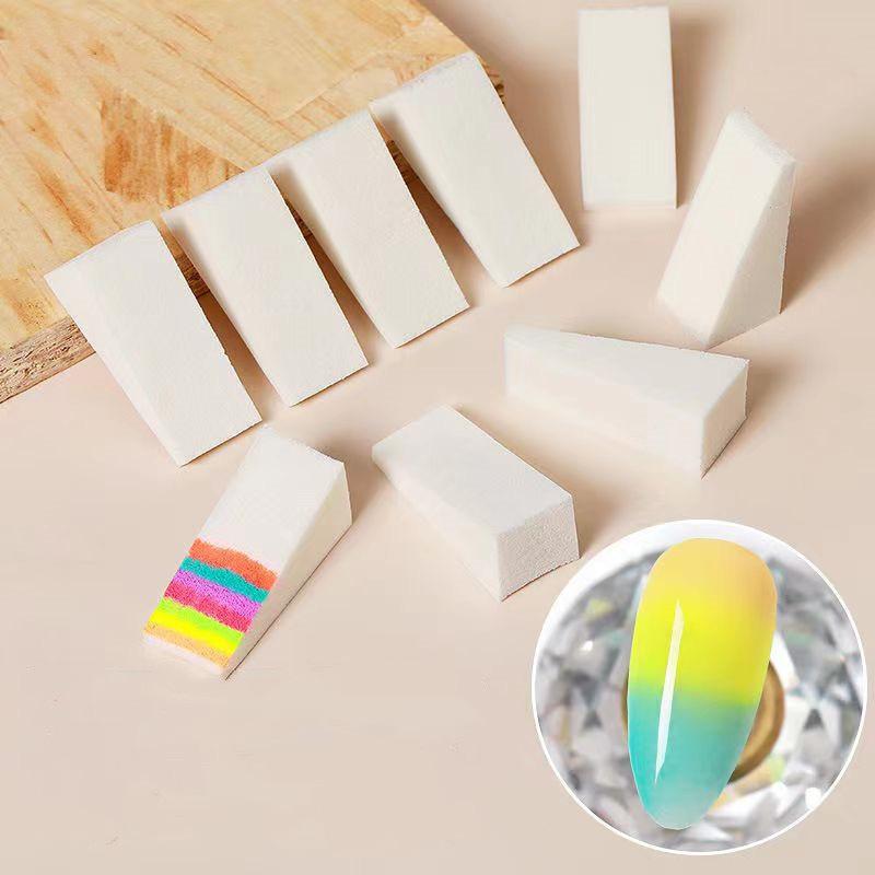 20/50Pcs White Triangle Soft Sponge Nail Brush Gradient Effect Painting Gel Halo Dyeing Tool Brush DIY Manicure Makeup Sponge&Q9