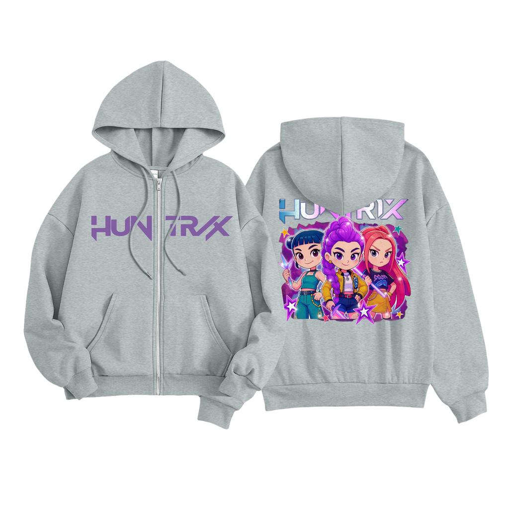 Kids Fashion Women's Lightweight Long Sleeve Zipper Hoodie Printed Hoodie With Pockets