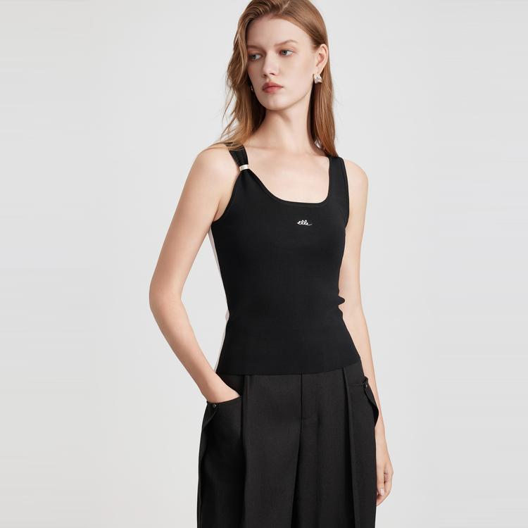 ELLE Color Block Printed Spliced Slim Fit Sleeveless Camisole Top Women tops EE51715