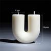 U-Shaped Geometric Striped Scented Candle for Modern Birthday and Home Decor Scene Layout