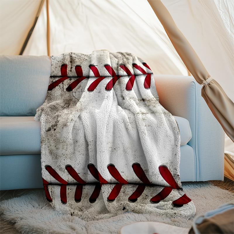 Baseball Theme Printed Blanket - Perfect for Couch, Bed, Travel & Outdoor Use | Machine Washable, Cozy & Durable.