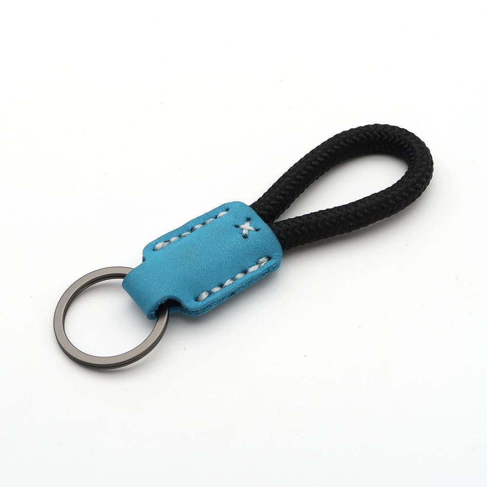 Handmade Genuine Leather Key Chain Pendant - Frosted Leather, Multifunctional Lanyard, Creative Design Key Ring