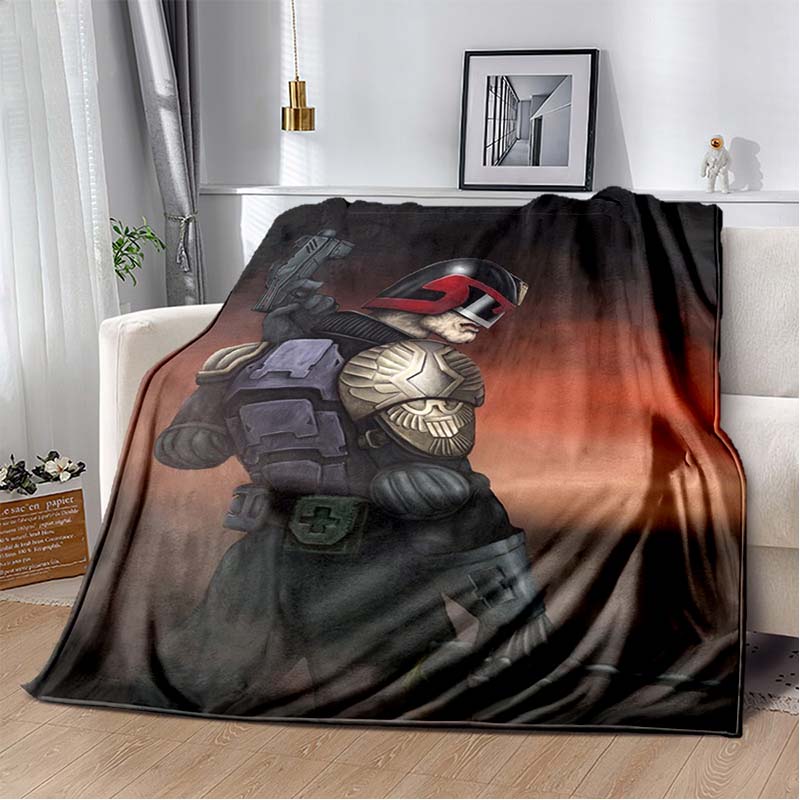Dredd Judge Helmet Fire Movie Poster Print Soft Flannel Throw Blanket Warm Sofa Couch Bed Home Decor Cover For Action Fans