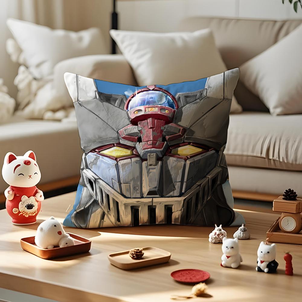 M-Mazinger Z Cushion Cover Silky Short Plush With Invisible Zipper Dustproof Sofa Pillow Cover For Home Decor