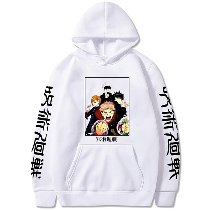 Jujutsu Kaisen Printed Graphic Hoodies Vintage Oversized Hooded Sweatshirt Long Sleeves Soft Hoodie Men Women Clothes