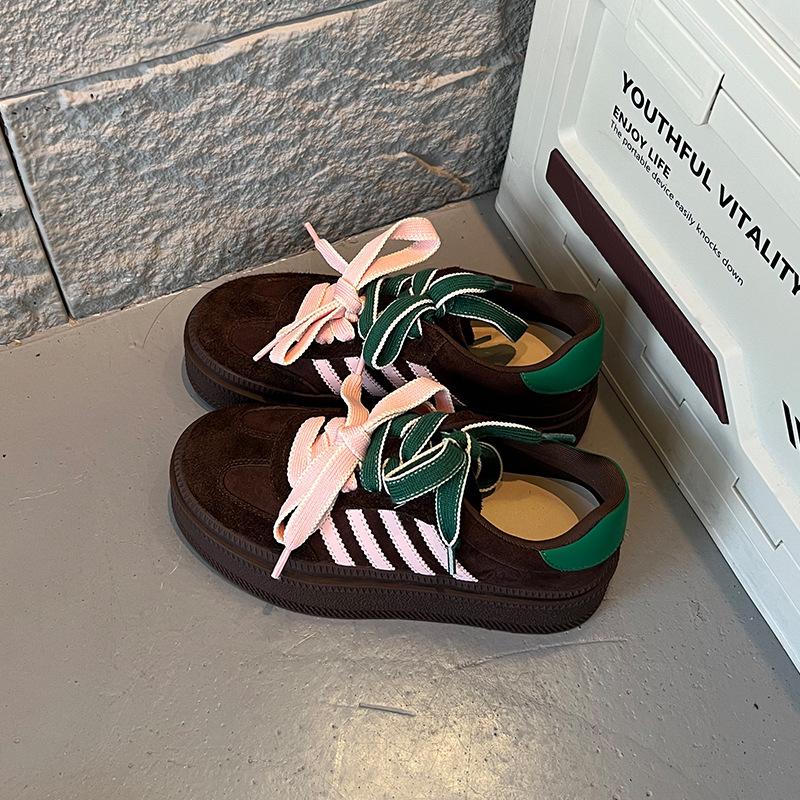 Wulacao Pigskin Insole First Layer Cowhide German Training Shoes Women's Shoes 2025 New Sports Little White Shoes Super Cool Forrest Gump Shoes