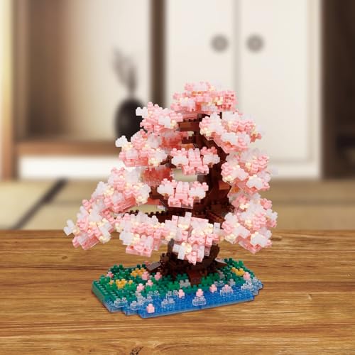 Kawada Nanoblock Somei Yoshino Cherry Blossoms, 990 Pieces, 15 x 14.2 x 13.5 cm, Ages 12 and Up, Interior Design, Hobby, NBM-048