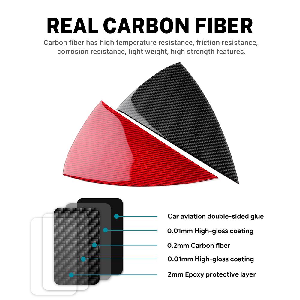 Real Soft Carbon Fiber Sticker For Tesla Model 3 Highland 2025 Car Front Door Slot Panel Interior Trim Decor Accessories