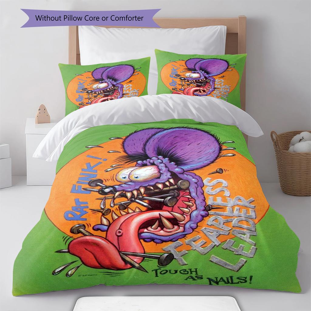 Cartoon Pattern Bedding Quilt Set Quilt Cover Pillowcase Home Decoration Birthday Gift (1 * duvet cover + 2 * pillowcase, without core)