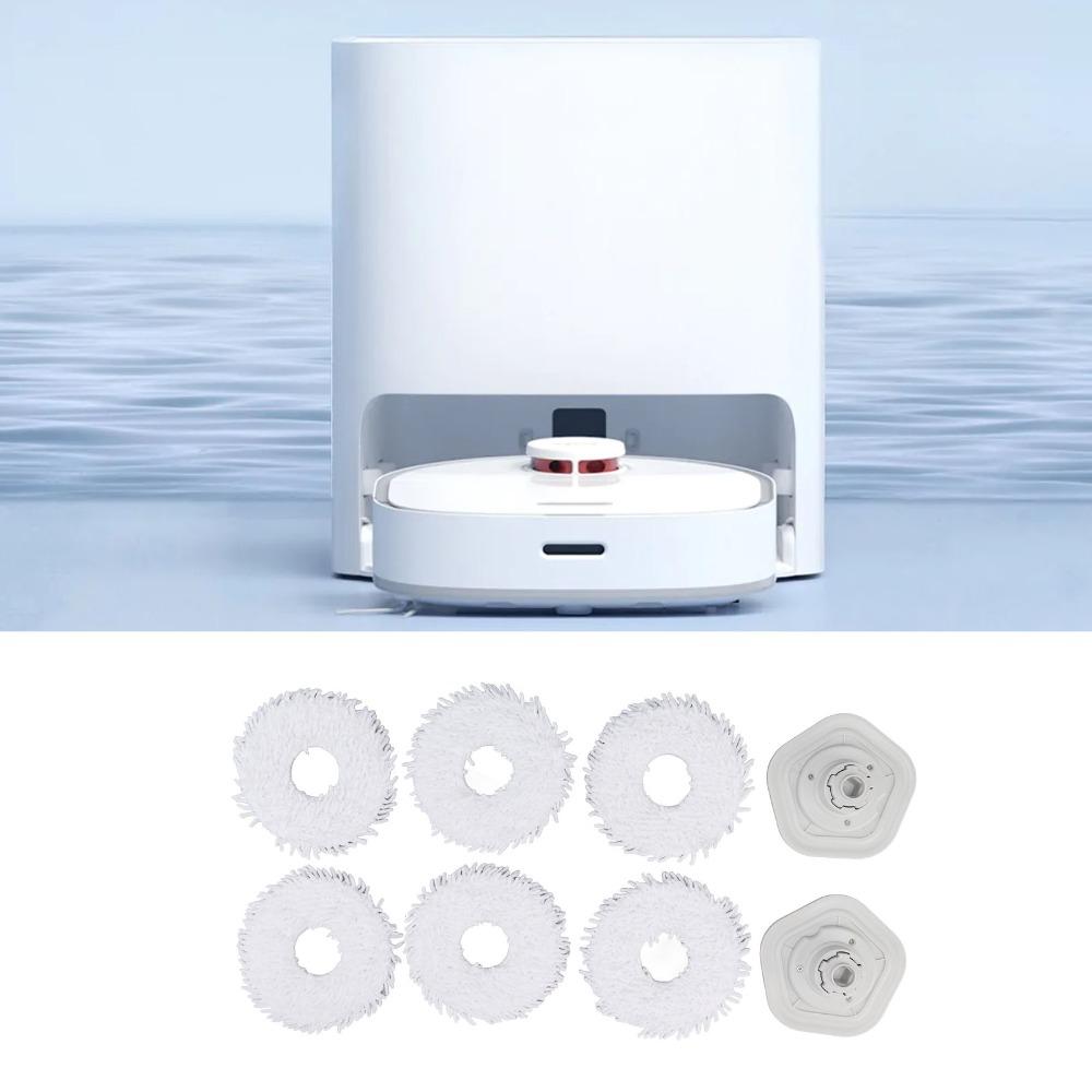 8PCS Snap Fit Mop Cloth Microfiber+Plastic Mop Pads Replacement for Dreame W10 /W10 Pro Mopping
