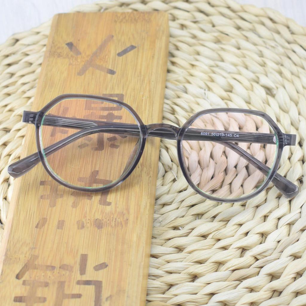 Trendy Women's and Men's Polygonal Net Red Glasses - Full Frame TR90 Plano Transparent Eyewear