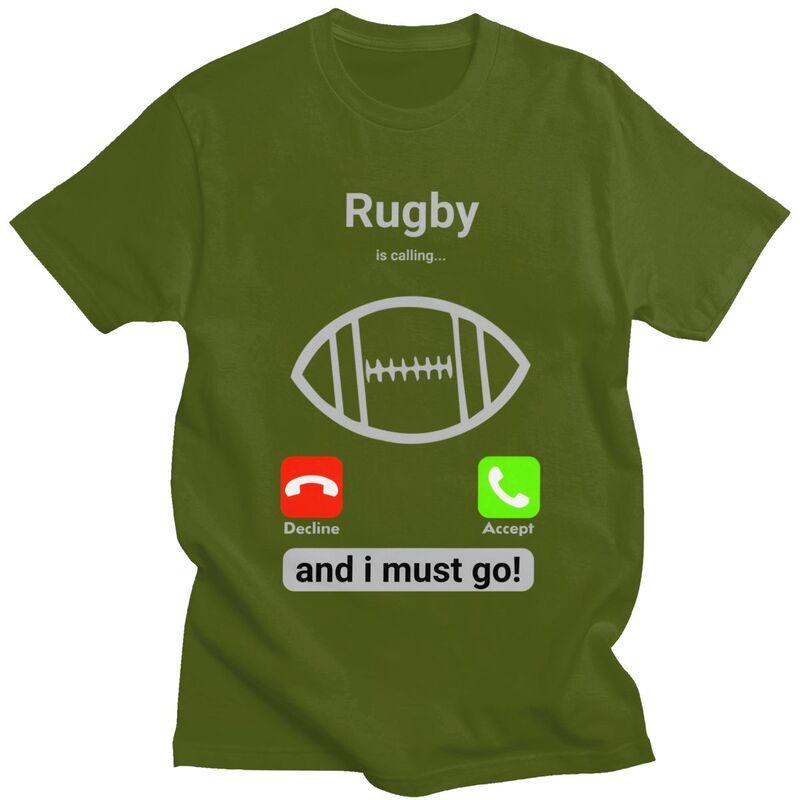 Rugby Is Calling And I Must Go T Shirt Men Short Sleeves 100 Cotton Tshirt Casual Player Quotes Tee Tops Fashion Tshirt