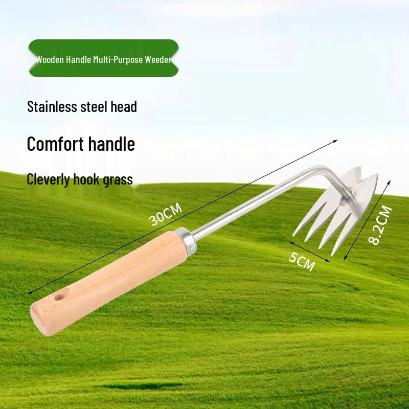 Manganese Steel Weeding Tool: Root Removal, Soil Loosening, Multifunctional Shovel for Gardening and Planting.
