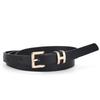 I-Shaped Buckle Two-Piece Set, Alloy Pin Buckle Women'S Thin Belt, High-End Decorative Chic Wind Belt Women