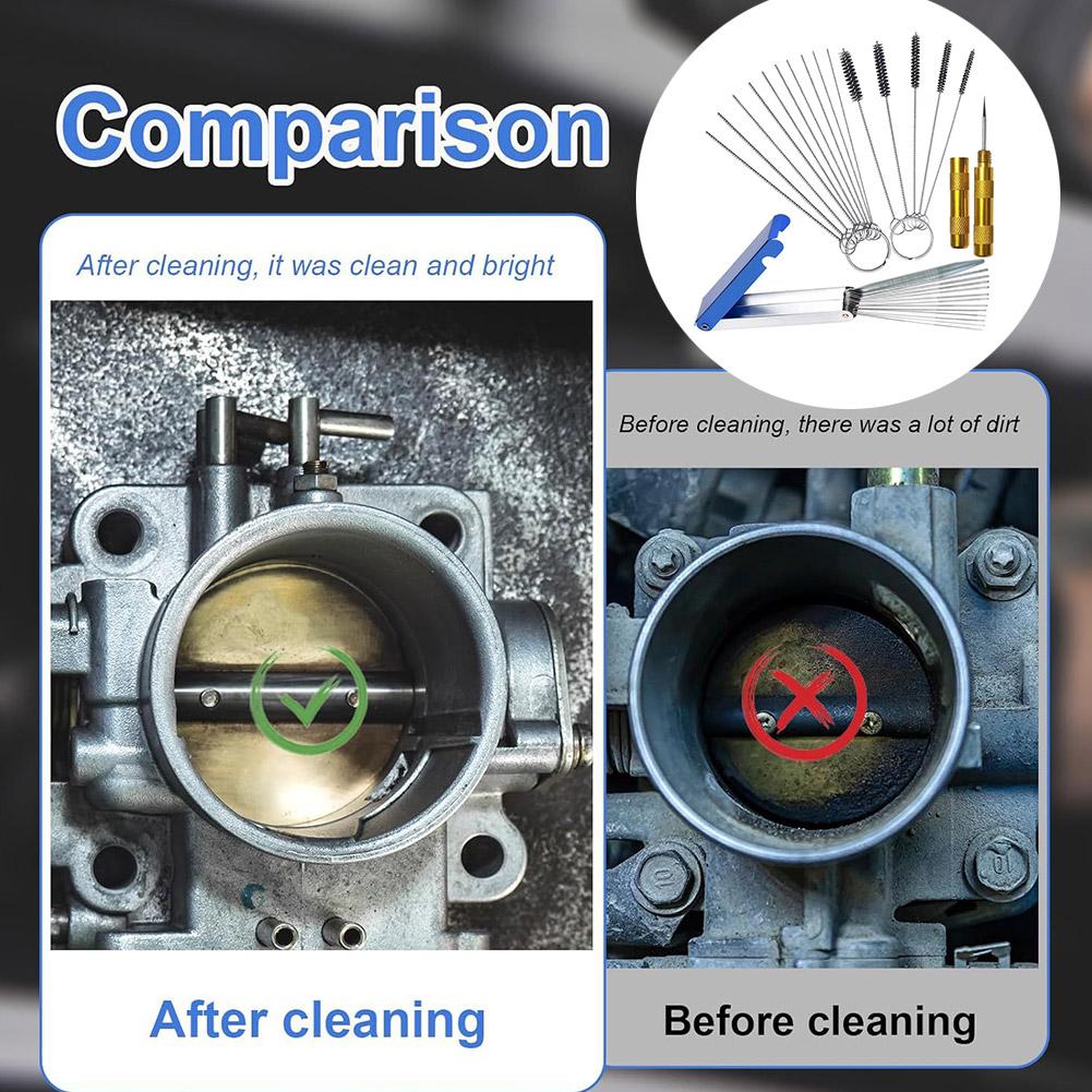 Carburetor Cleaning Kit With Wires Needles Brushes Pick Stainless Steel Torch Tip Cleaner For Carbon Dirt Jet Remove
