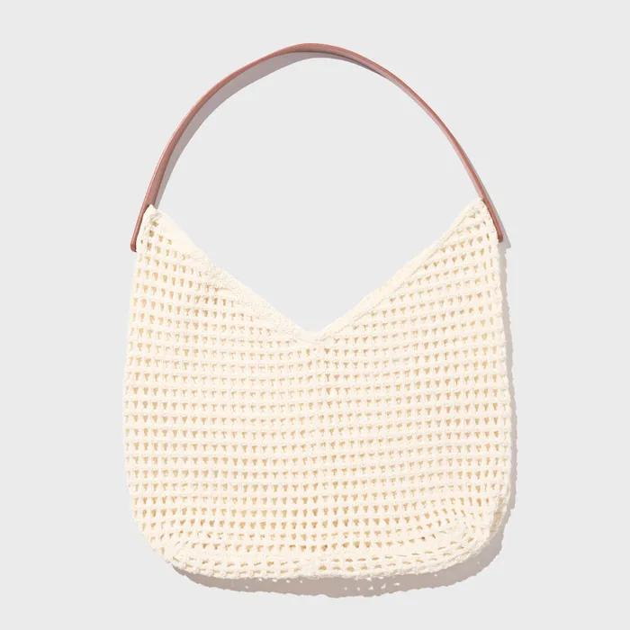 Rattan Mood Knit Shoulder Bag (Ivory)
