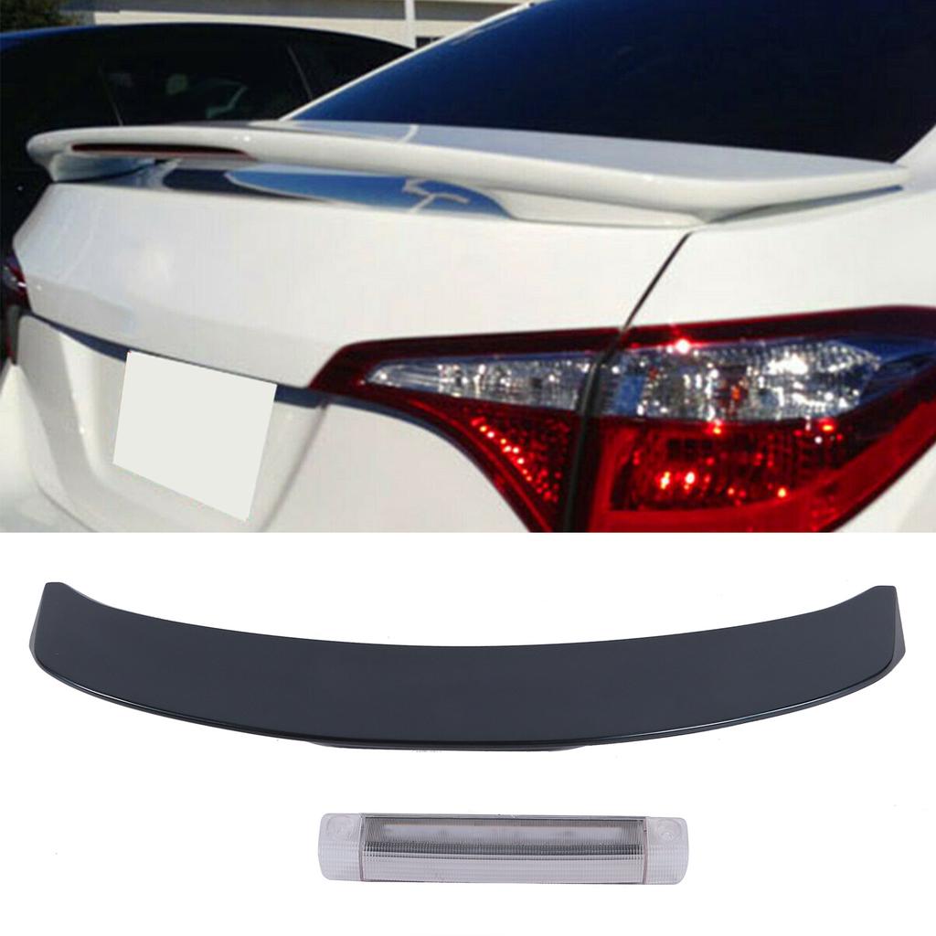 Rear Trunk Spoiler Wing with Light Aerodynamic Accessory Replacement for Corolla 2014-2019 Gray
