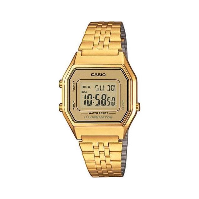 

Мужские наручные электронные часы с золотым браслетом Casio LA680WEGA-9ER